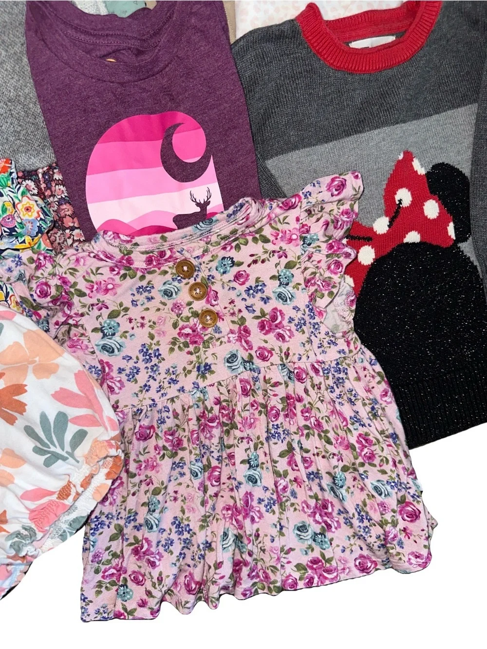 14 Pc Bundle Assorted Baby Clothes One Piece Bubble Romper Dress Sweater 18-24M